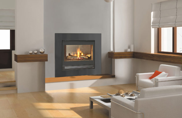 efficient gas fireplace in living room