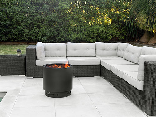 VisionLINE fire pit outside lounge