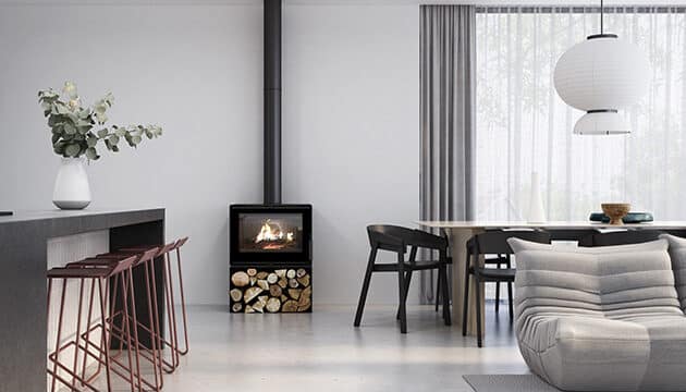 VisionLINE Phoenix Wood Fireplace Room Setting